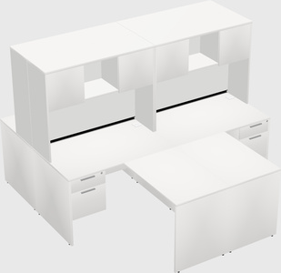 Quad l-shaped office desks