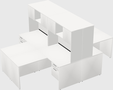 Quad l-shaped office desks