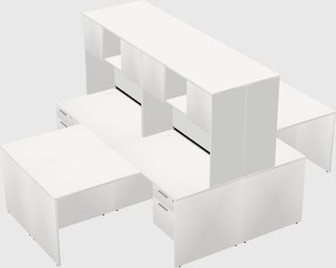 Quad l-shaped office desks