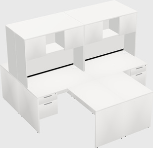 Quad l-shaped office desks