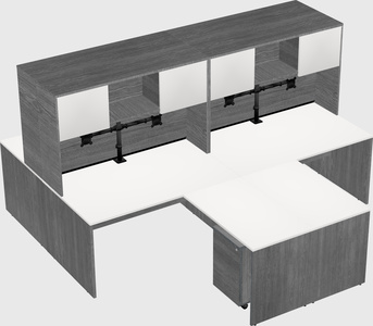 Quad l-shaped office desks