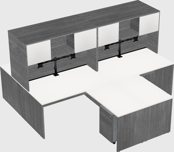Quad l-shaped office desks