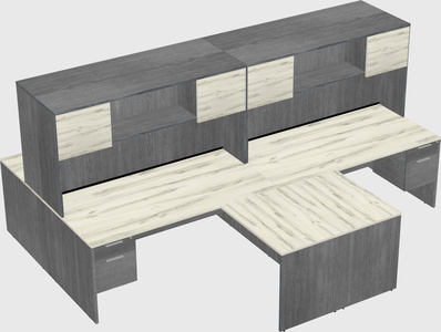 Quad l-shaped office desks