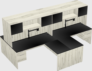 Quad l-shaped office desks