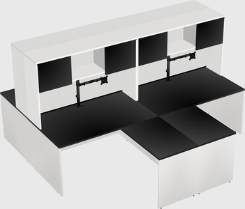 Quad l-shaped office desks