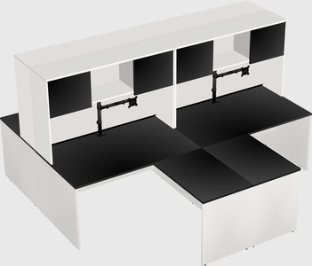 Quad l-shaped office desks