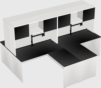 Quad l-shaped office desks