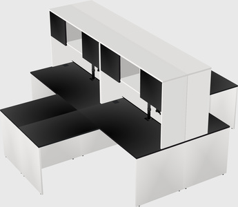 Quad l-shaped office desks