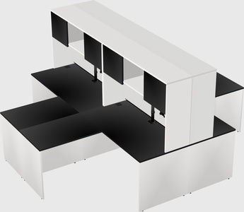 Quad l-shaped office desks
