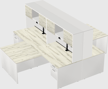 Quad l-shaped office desks