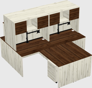 Quad l-shaped office desks