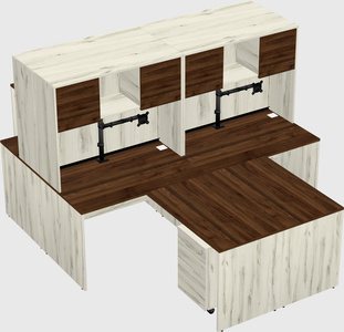 Quad l-shaped office desks