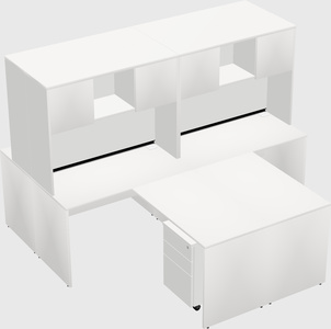 Quad l-shaped office desks