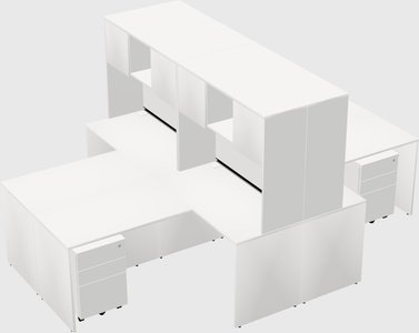 Quad l-shaped office desks