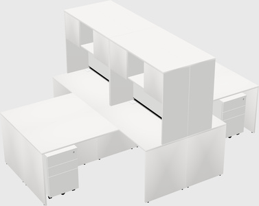 Quad l-shaped office desks