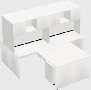 Quad l-shaped office desks