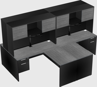 Quad l-shaped office desks