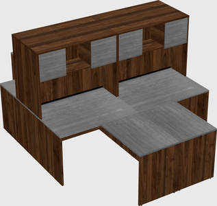 Quad l-shaped office desks