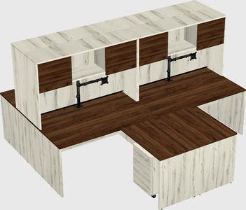 Quad l-shaped office desks