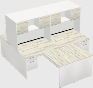 Quad l-shaped office desks