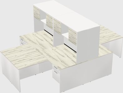 Quad l-shaped office desks