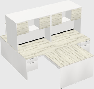 Quad l-shaped office desks