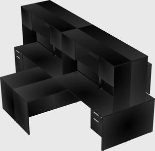 Quad l-shaped office desks