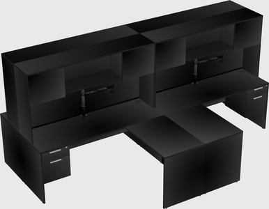 Quad l-shaped office desks