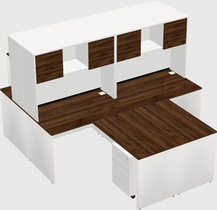 Quad l-shaped office desks