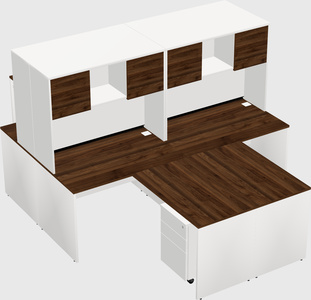 Quad l-shaped office desks