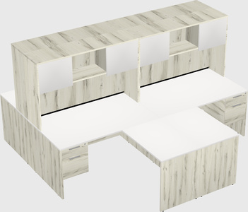 Quad l-shaped office desks