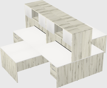 Quad l-shaped office desks