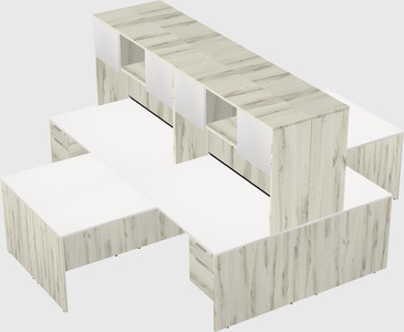 Quad l-shaped office desks