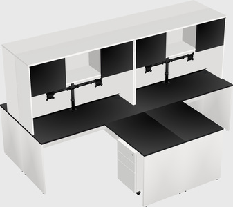 Quad l-shaped office desks
