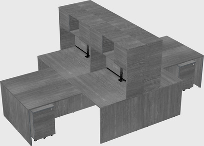 Quad l-shaped office desks