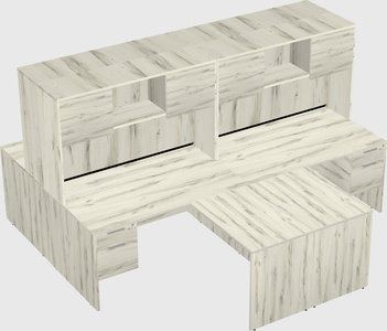 Quad l-shaped office desks