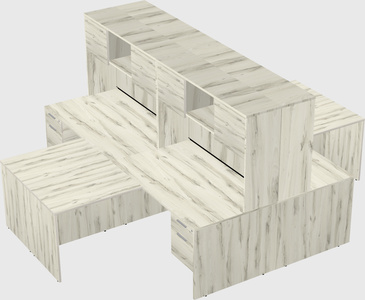 Quad l-shaped office desks