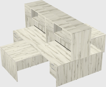 Quad l-shaped office desks