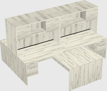 Quad l-shaped office desks