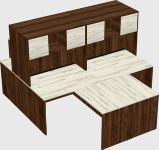 Quad l-shaped office desks