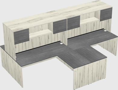 Quad l-shaped office desks