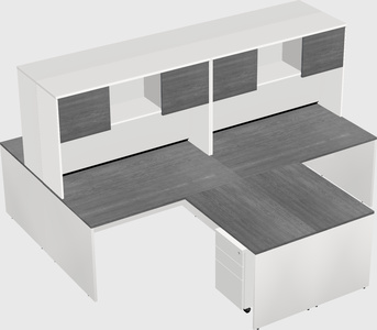 Quad l-shaped office desks