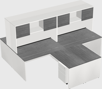 Quad l-shaped office desks