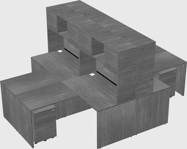 Quad l-shaped office desks