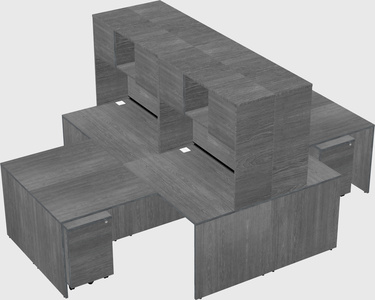 Quad l-shaped office desks