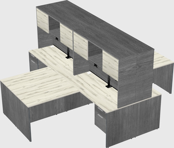 Quad l-shaped office desks