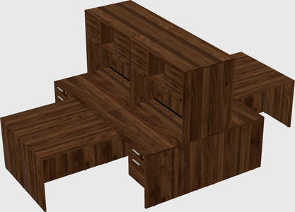 Quad l-shaped office desks