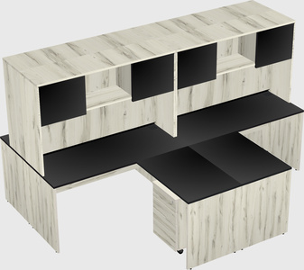 Quad l-shaped office desks