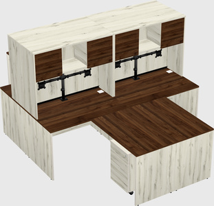 Quad l-shaped office desks