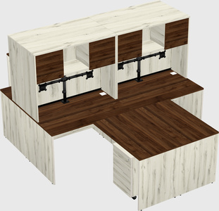 Quad l-shaped office desks